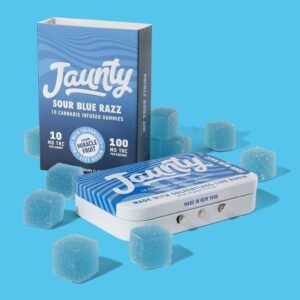 sour blue razz solventless live rosin gummies(hybrid)